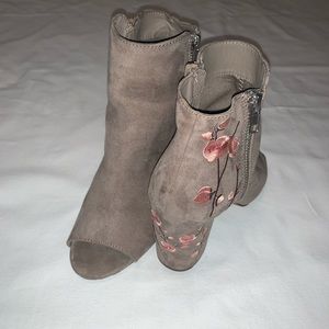 Peep toe ankle boots